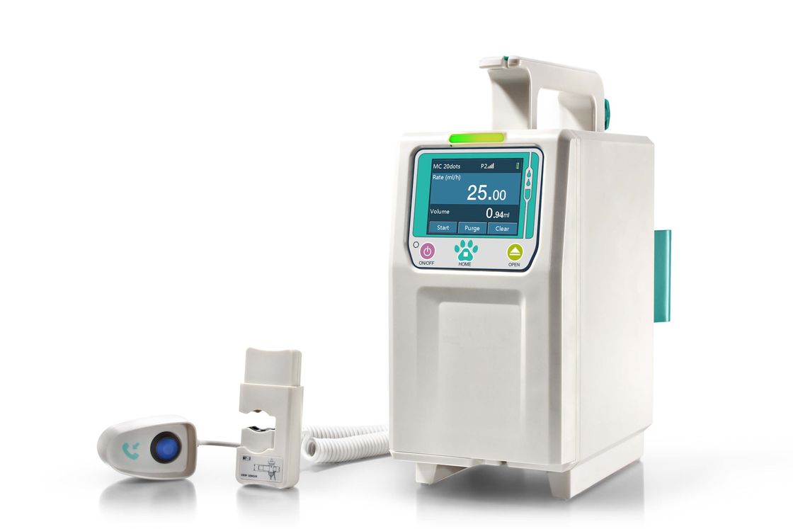 Bomba veterinaria de la infusión del veterinario del equipamiento médico del acuerdo de dos vías de la alarma con 5 modos de la infusión